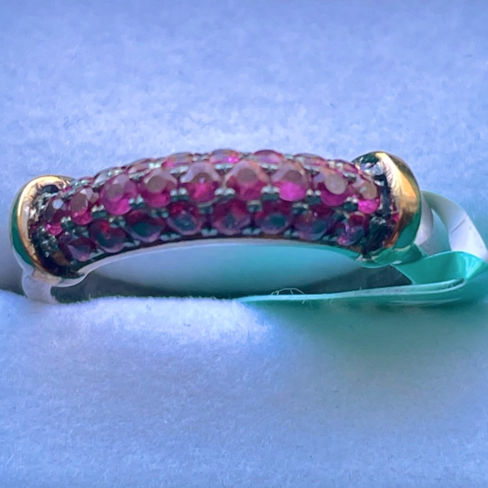 Sterling silver 925 / 18K Yellow Gold Ruby Ring